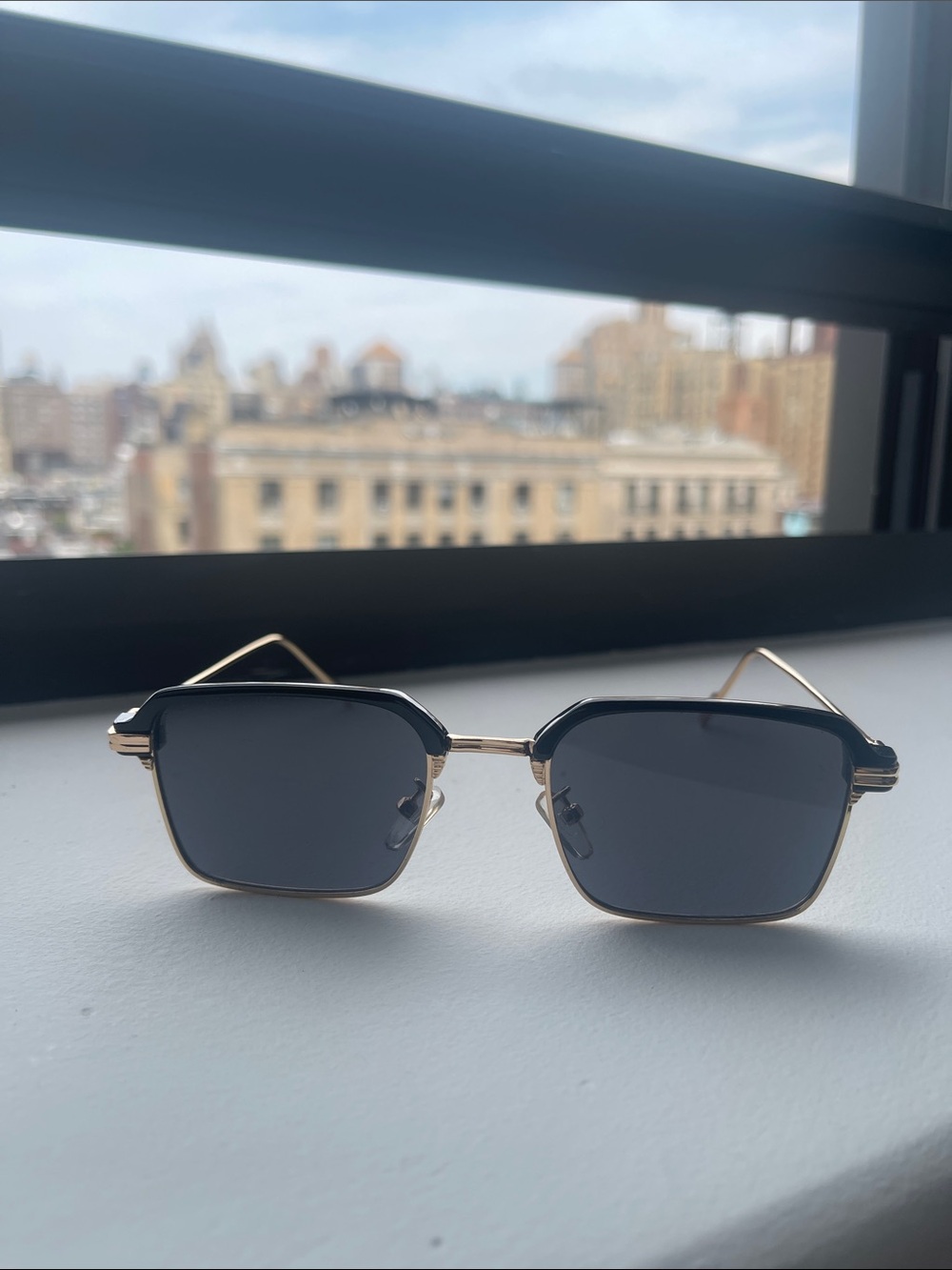 John Varvatos Gold Frame Black Lens Women’s Sunglasses
